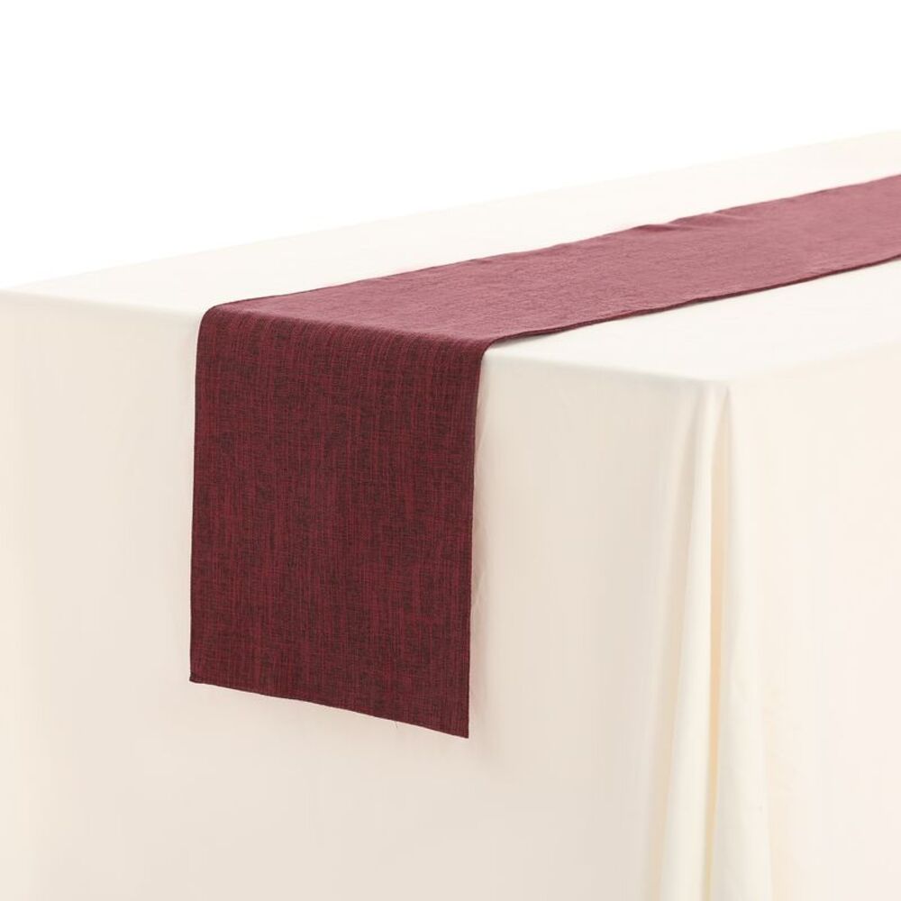 1 Pack Long Linen Flat Corner Table Banner 12x63 Inch Wine Red
